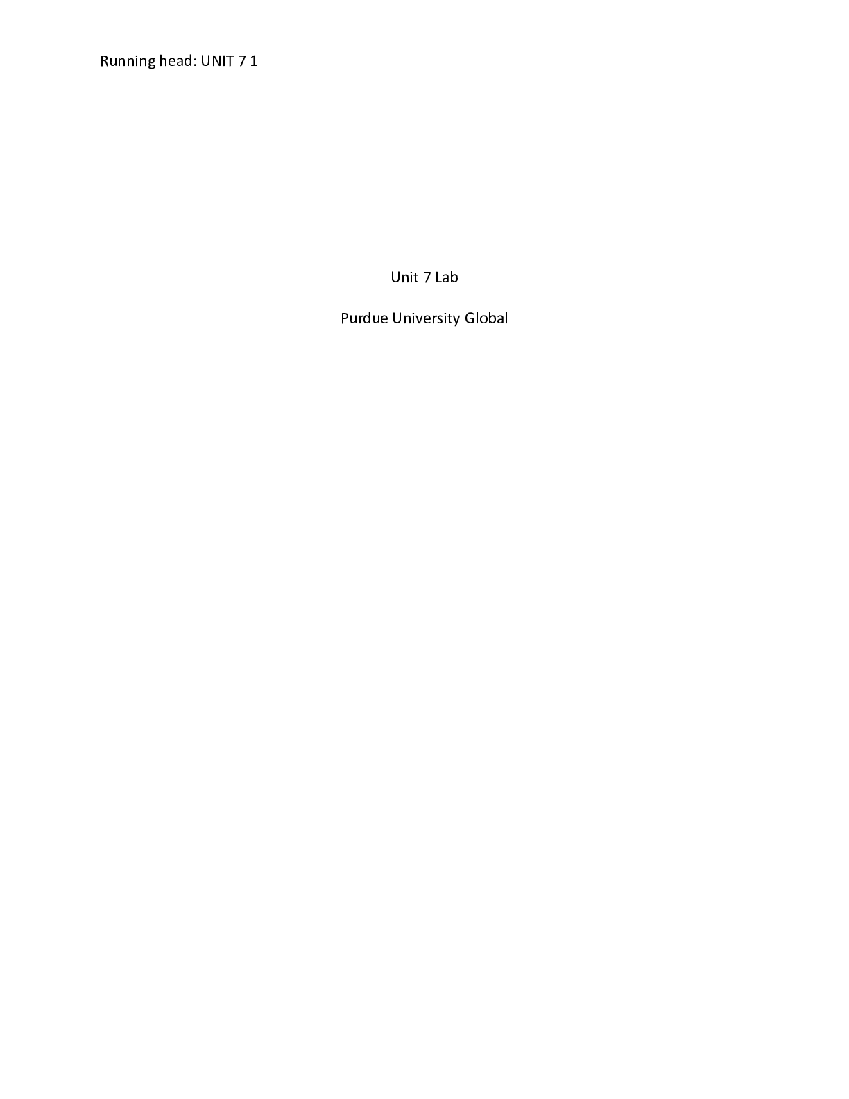 Preview image for IT278 Norris Unit 7 Lab.docx  Unit 7 Lab  Purdue University Global  Unit 7 Lab  In Network